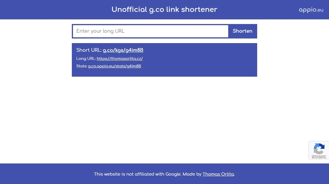 g.co link shortener
