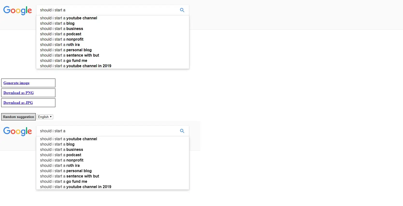 Google Search Suggestions