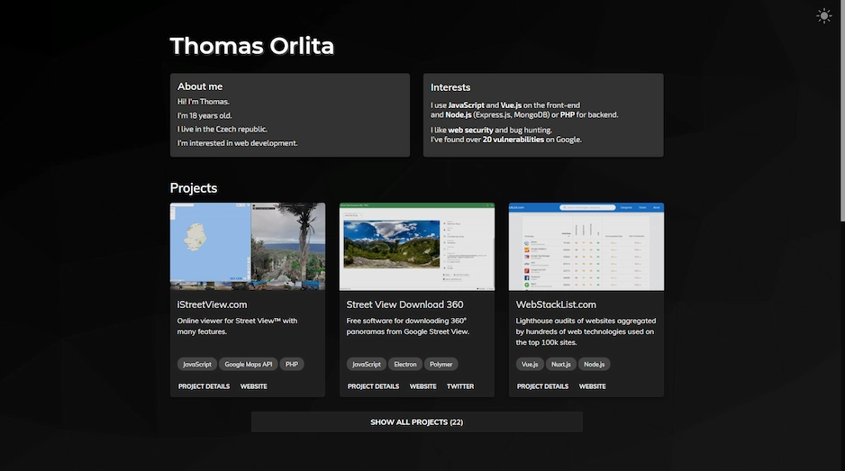 ThomasOrlita.com portfolio