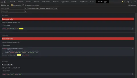 Untrusted Types for DevTools